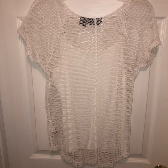 DKNY White Short Sleeve Top w/ tank small NWOT - Picture 4 of 6